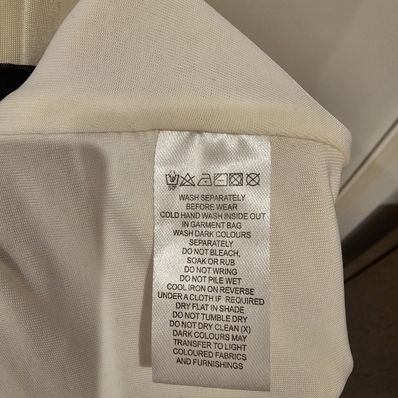 Arielle Meshki Strapless White Dress with Black Ruffle Trim - Picture 5 of 7